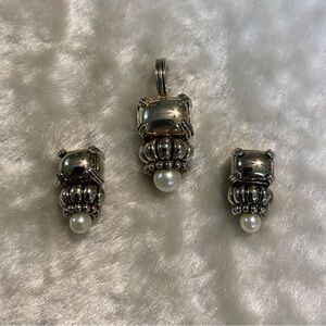 🍀Elegant Silver and Pearl Jewelry Set